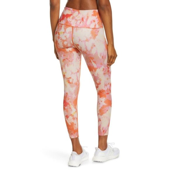 Zella High Waist Studio Lite 7/8 Leggings Orange Print Small (4-6) $65 NEW - Picture 2 of 10